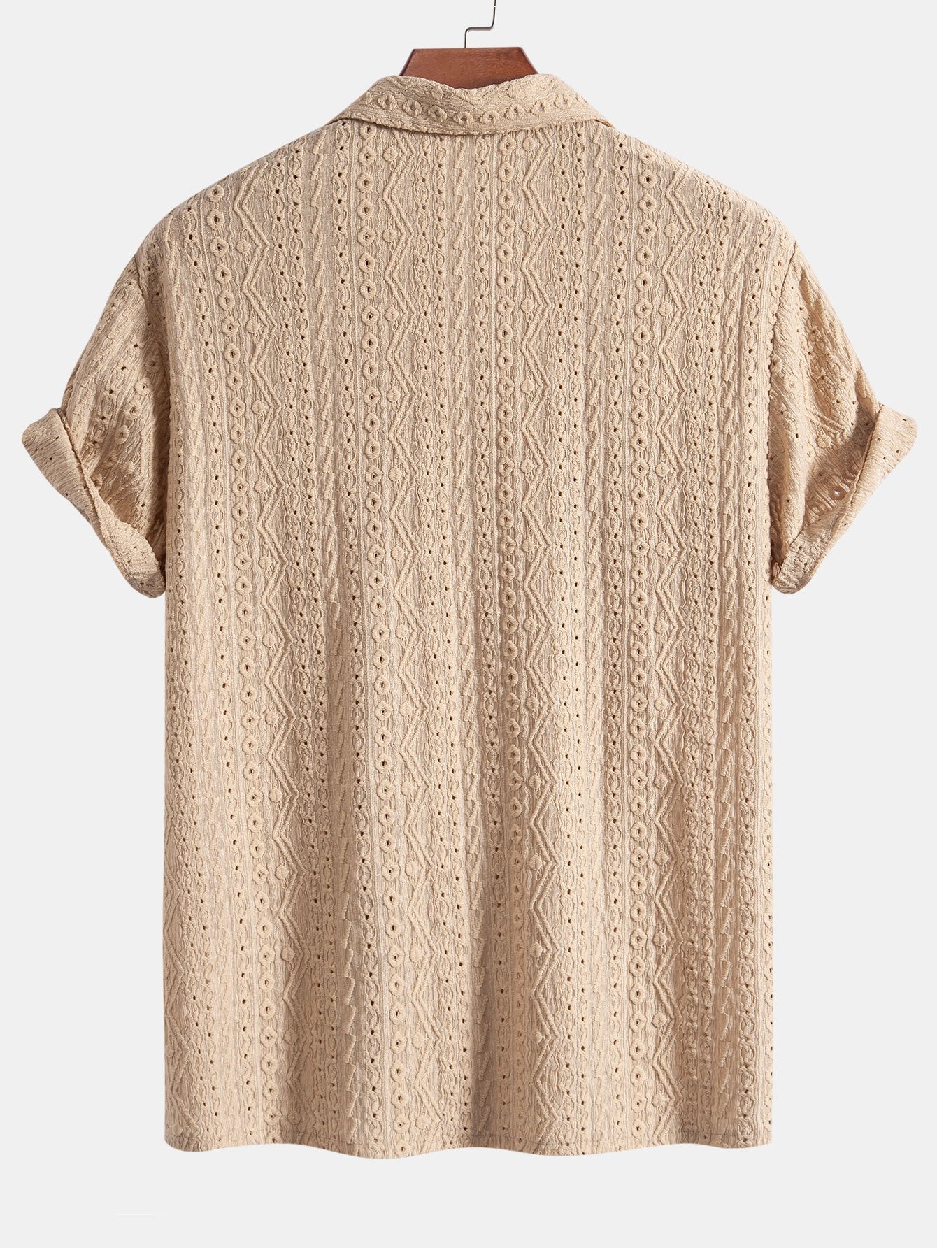 Conjunto Camisa Cubana Jacquard y Pantalón Recto de Lino