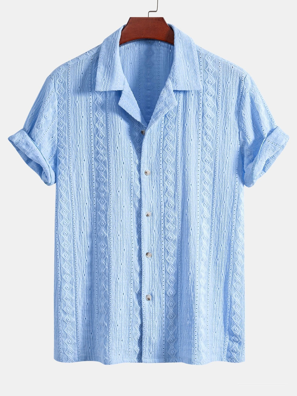 Conjunto Camisa Cubana Jacquard y Pantalón Recto Lino