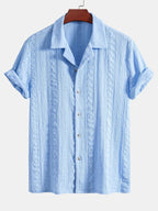 Conjunto Camisa Cubana Jacquard y Pantalón Recto Lino