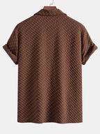 Conjunto Camisa Cubana Jaquard Pata de Gallo y Pantalón de Lino