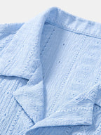 Conjunto Camisa Cubana Jacquard y Pantalón Recto Lino