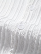 Conjunto Camisa Cubana Jacquard a Rayas y Pantalón