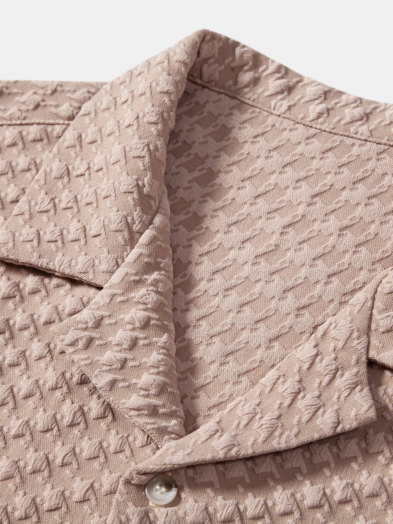 Conjunto Camisa Cubana Jaquard Pata de Gallo y Pantalón de Lino