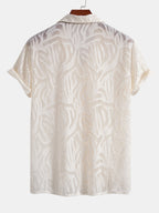 Conjunto Camisa Cubana Jacquard y Pantalón Recto Lino