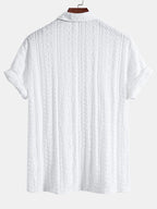 Conjunto Camisa Cubana Jacquard y Pantalón Recto de Lino