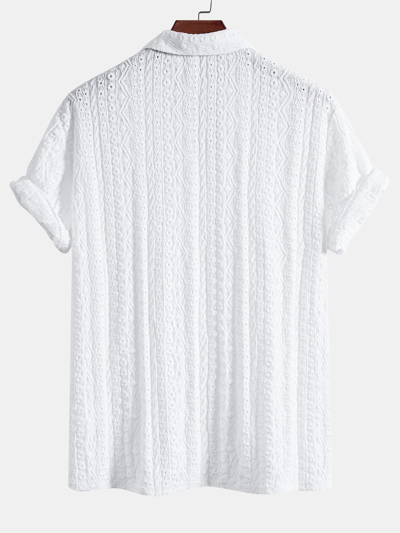 Conjunto Camisa Cubana Jacquard y Pantalón Recto de Lino