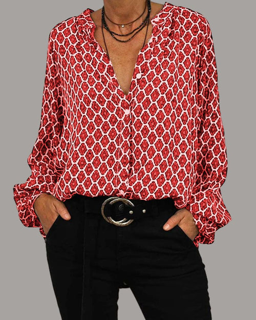 Blusa Geométrica Mujer De Corte Holgado Elegante