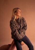 Damen-Kurzjacke mit Leopardenmuster