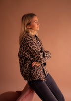 Damen-Kurzjacke mit Leopardenmuster