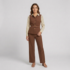 Conjunto Pantalón Y Chaleco Con Cinturón En Cintura