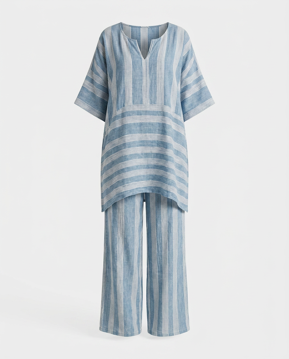 Conjunto Boho a Rayas Mujer Corte Oversize
