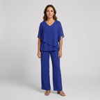 Conjunto Pantalón Pierna Ancha y Top Asimétrico