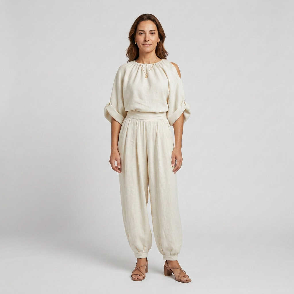 Conjunto Off Shoulder 2 Piezas Estilo Casual Chic