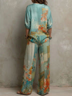 Chiara — Conjunto elegante de estampado floral con pantalón amplio
