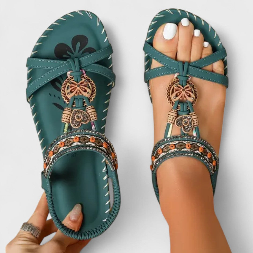 Orthopädische Damensandale Comfort+ mit rutschfester Sohle