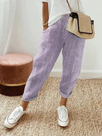 Pantalón De Algodón A Rayas Mujer – Ligero Y Cómodo