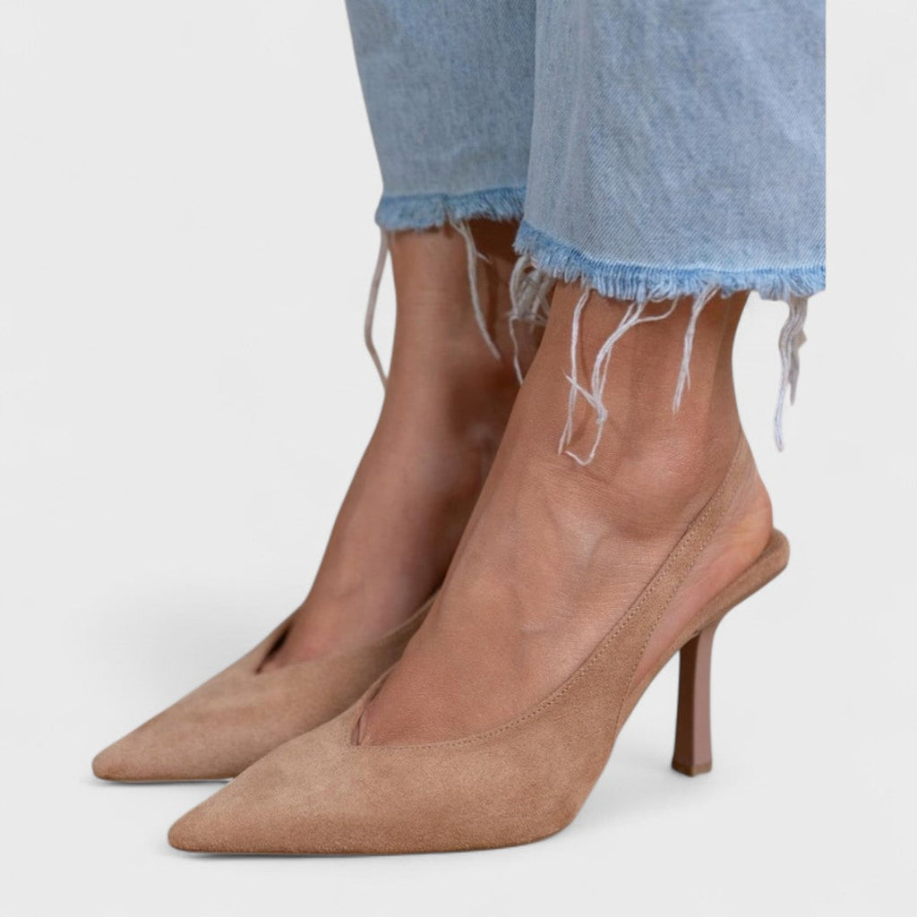 Eleganter Slingback-Damenschuh mit dünnem Absatz