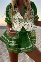 Conjunto Camiseta y Shorts Lino Algodón Mujer