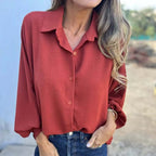 Blusa Clásica de Manga Larga para Mujer