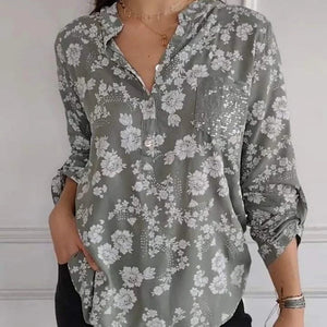Blusa De Flores De Manga Larga De Estilo Romántico
