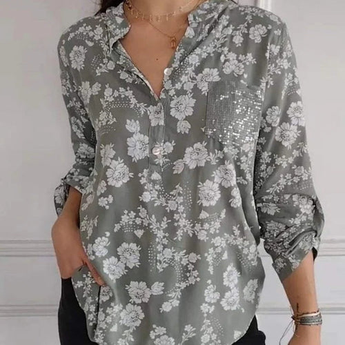 Blusa De Flores De Manga Larga De Estilo Romántico