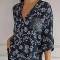 Long-Sleeve Floral Blouse, Romantic Style