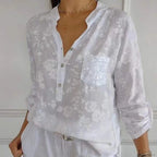 Blusa De Flores De Manga Larga De Estilo Romántico