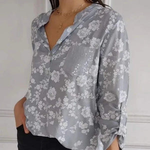 Blusa De Flores De Manga Larga De Estilo Romántico