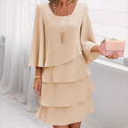 Vestido Largo Mujer con Volantes y Escote Cuadrado