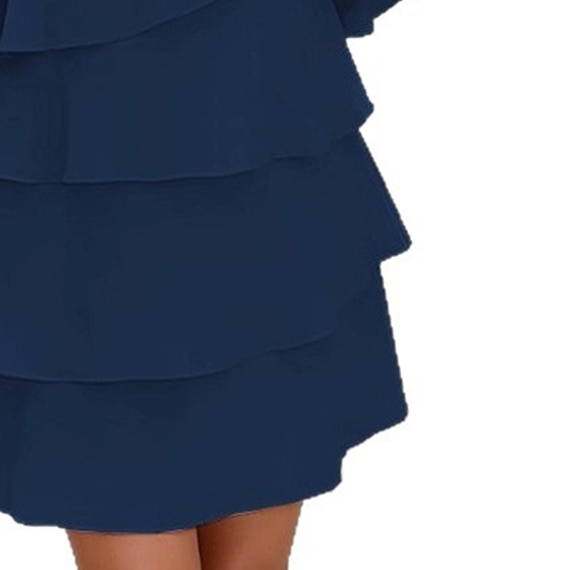 Damen-Maxikleid mit Rüschen und eckigem Ausschnitt