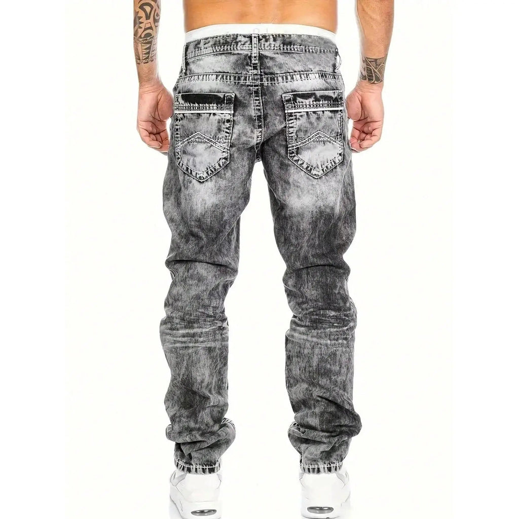 Jeans Rectos Hombre Hip Hop de Denim Resistente