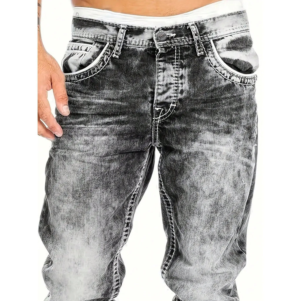 Jeans Rectos Hombre Hip Hop de Denim Resistente