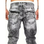 Jeans Rectos Hombre Hip Hop de Denim Resistente