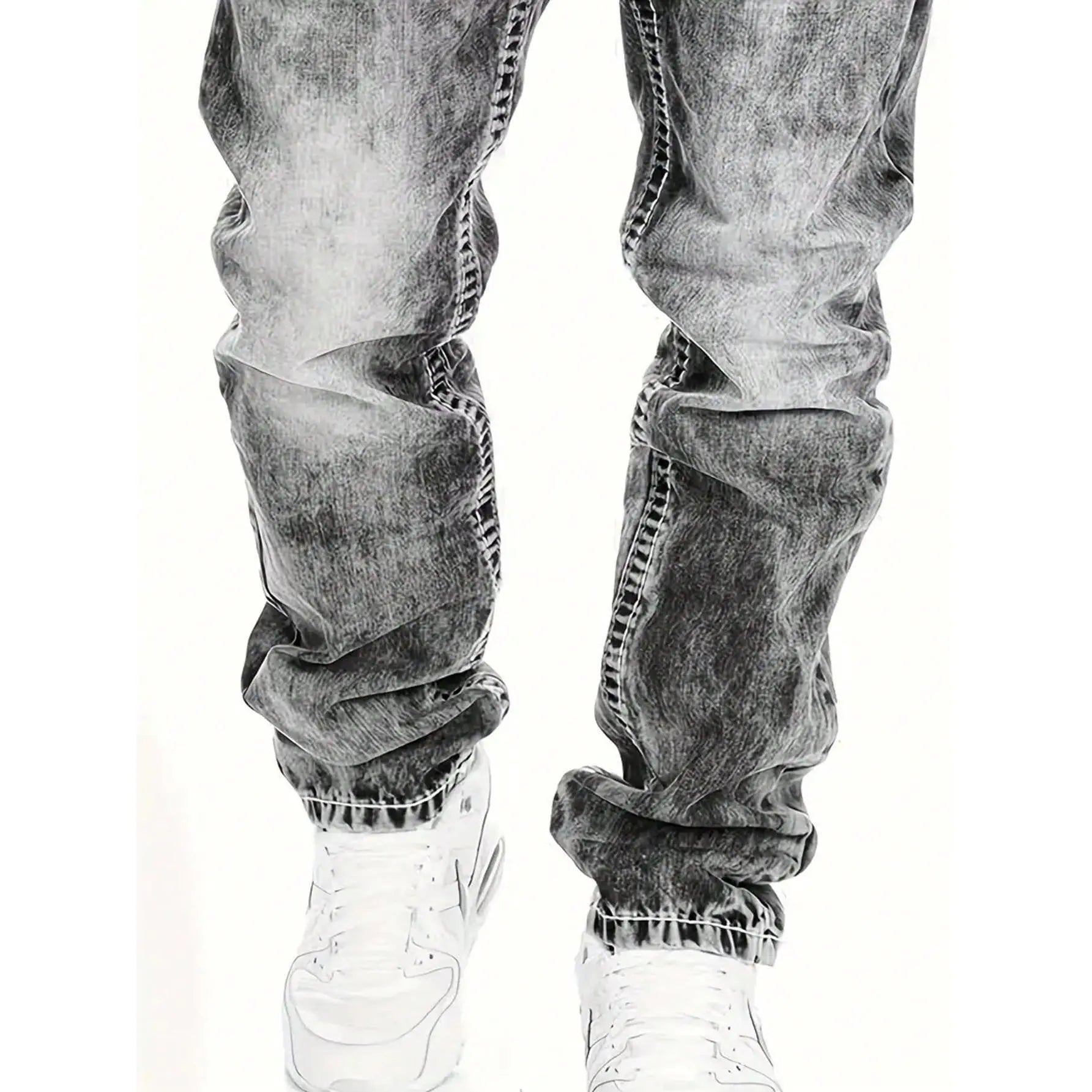 Gerade geschnittene Herren-Jeans im Hip-Hop-Stil aus robustem Denim