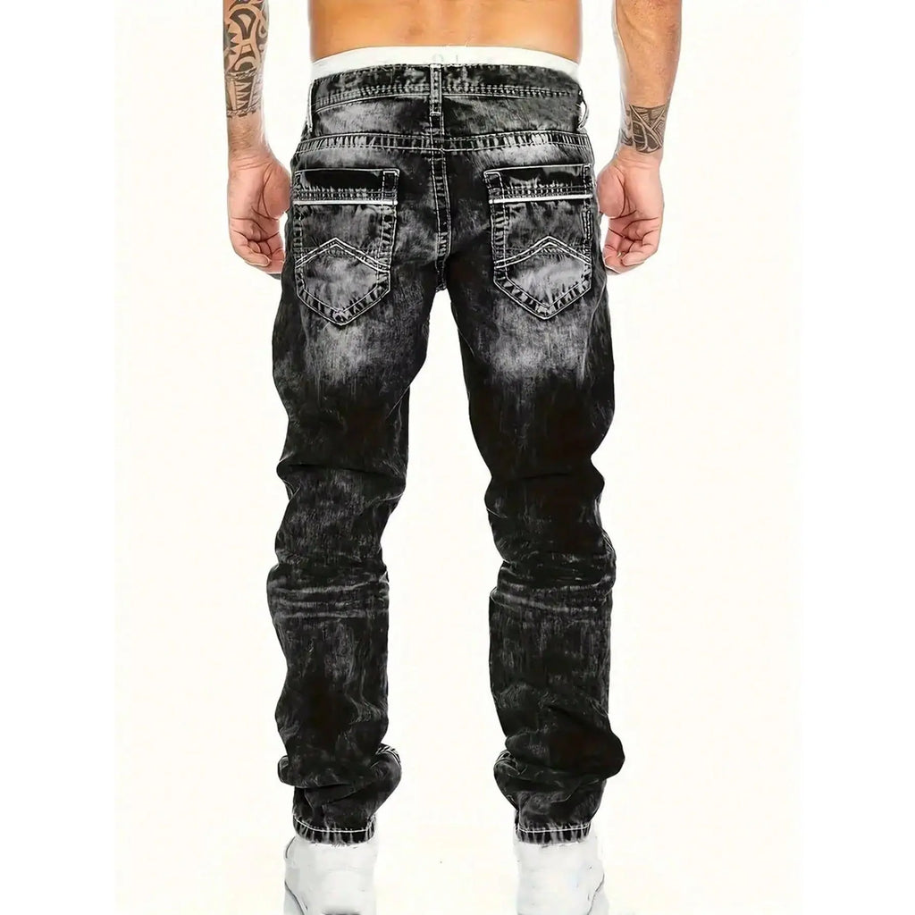 Jeans Rectos Hombre Hip Hop de Denim Resistente