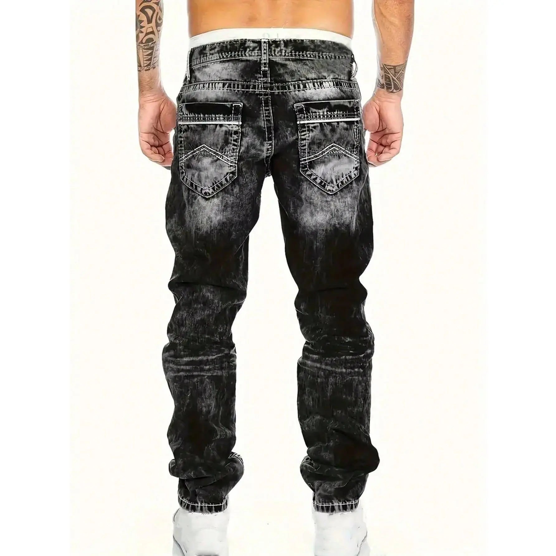 Jeans Rectos Hombre Hip Hop de Denim Resistente