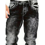 Jeans Rectos Hombre Hip Hop de Denim Resistente
