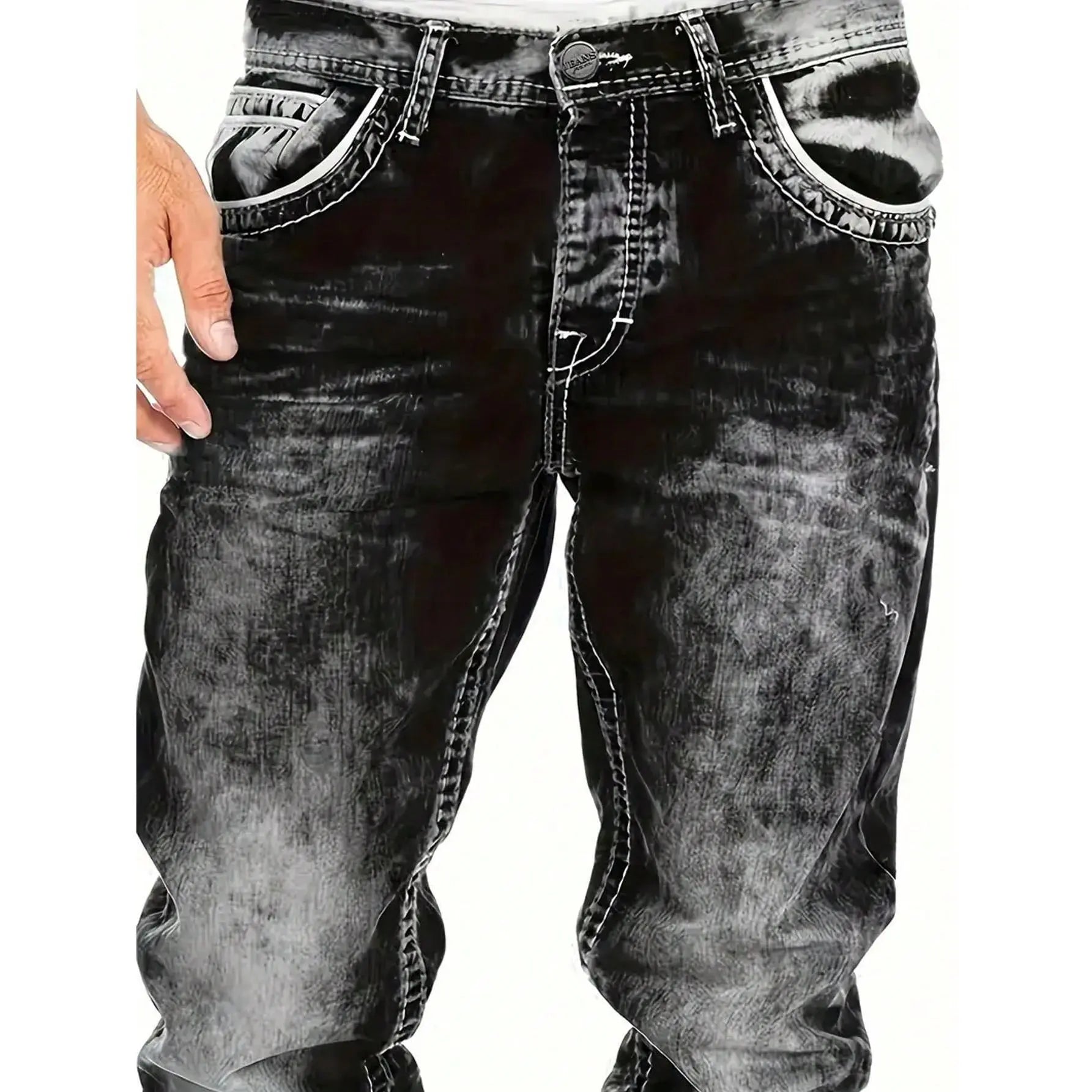 Jeans Rectos Hombre Hip Hop de Denim Resistente