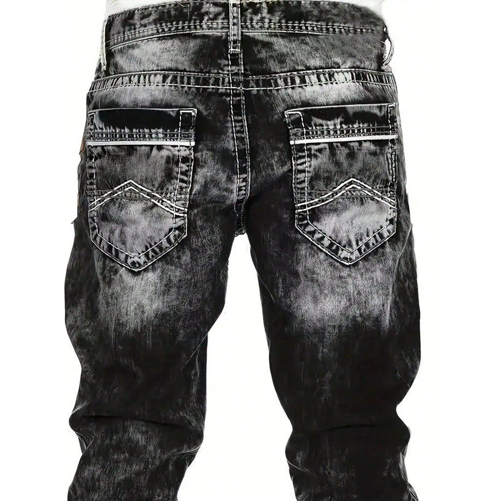 Jeans Rectos Hombre Hip Hop de Denim Resistente