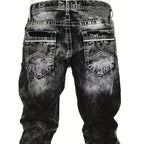 Jeans Rectos Hombre Hip Hop de Denim Resistente