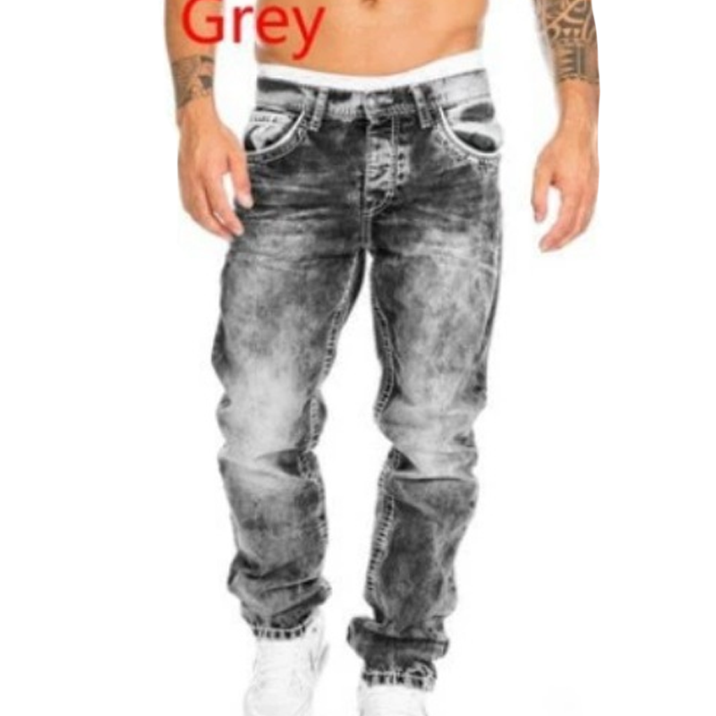 Jeans Rectos Hombre Hip Hop de Denim Resistente