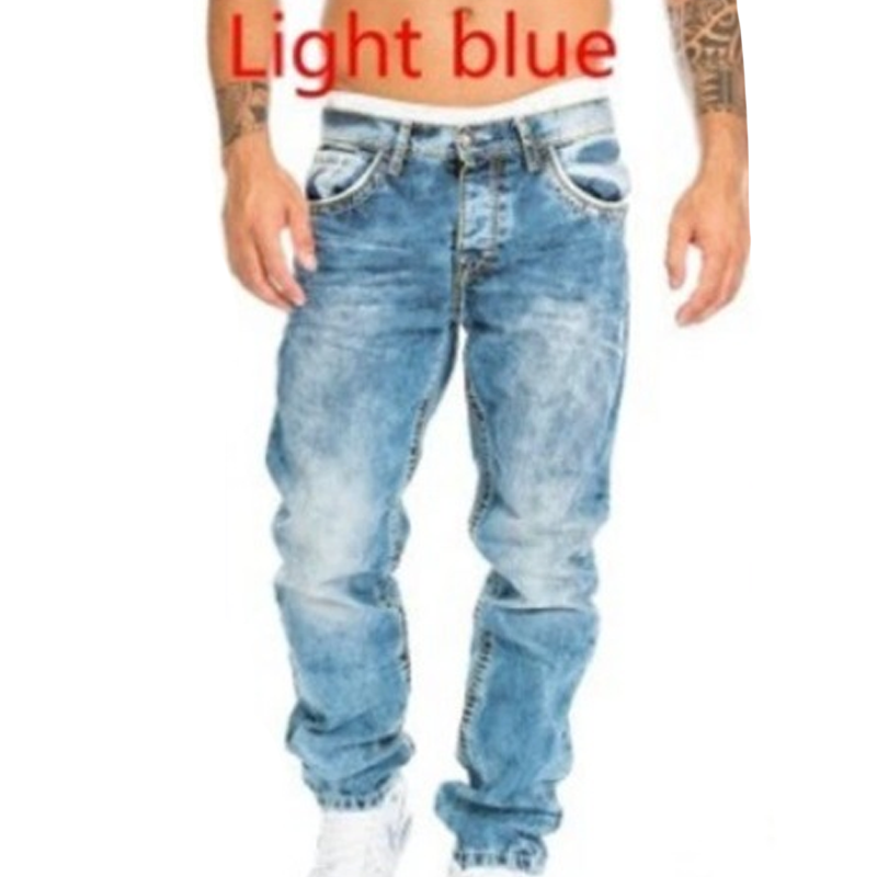 Jeans Rectos Hombre Hip Hop de Denim Resistente