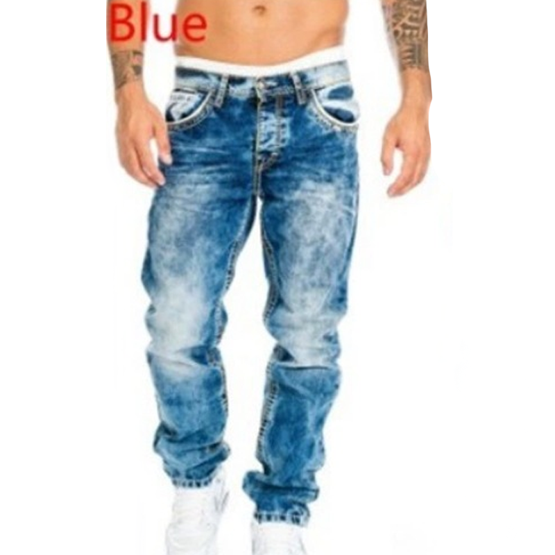 Jeans Rectos Hombre Hip Hop de Denim Resistente
