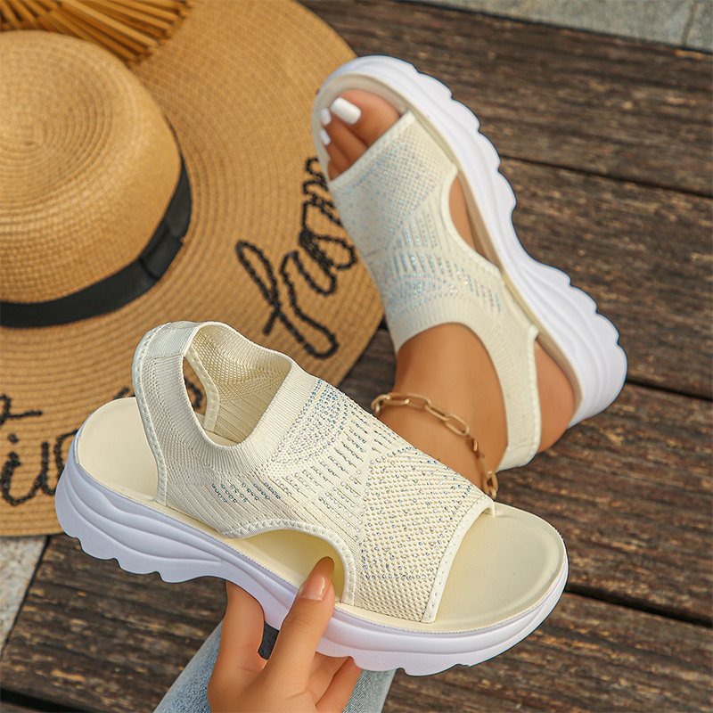 Sandalias de plataforma para mujer en malla transpirable